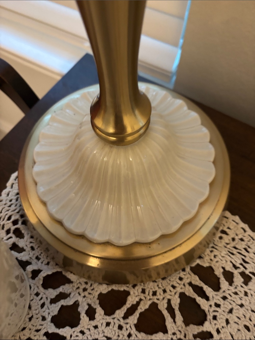 Lenox Table Lamp with Cream Shade and vase to match - Picture 6 of 7